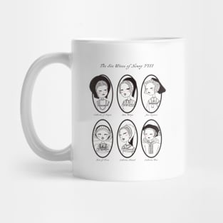 Mid Century Style Sketch of the six wives of Henry VIII Mug